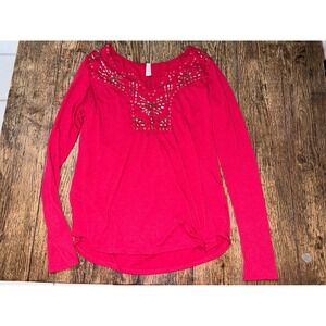 Roper red beaded women's top L